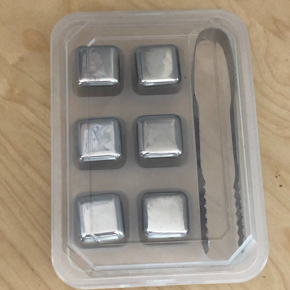 Travel Metal Ice Cube & Tongs Set - Modern James Bond 007 Style